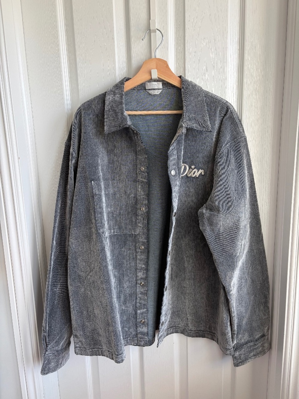 Dior Flocked Logo Washed Denim Jacket Men's 52
